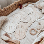 Wooden Baby Milestone Discs - 14 Plaque Set