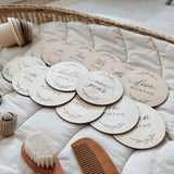 Wooden Baby Milestone Discs - 14 Plaque Set