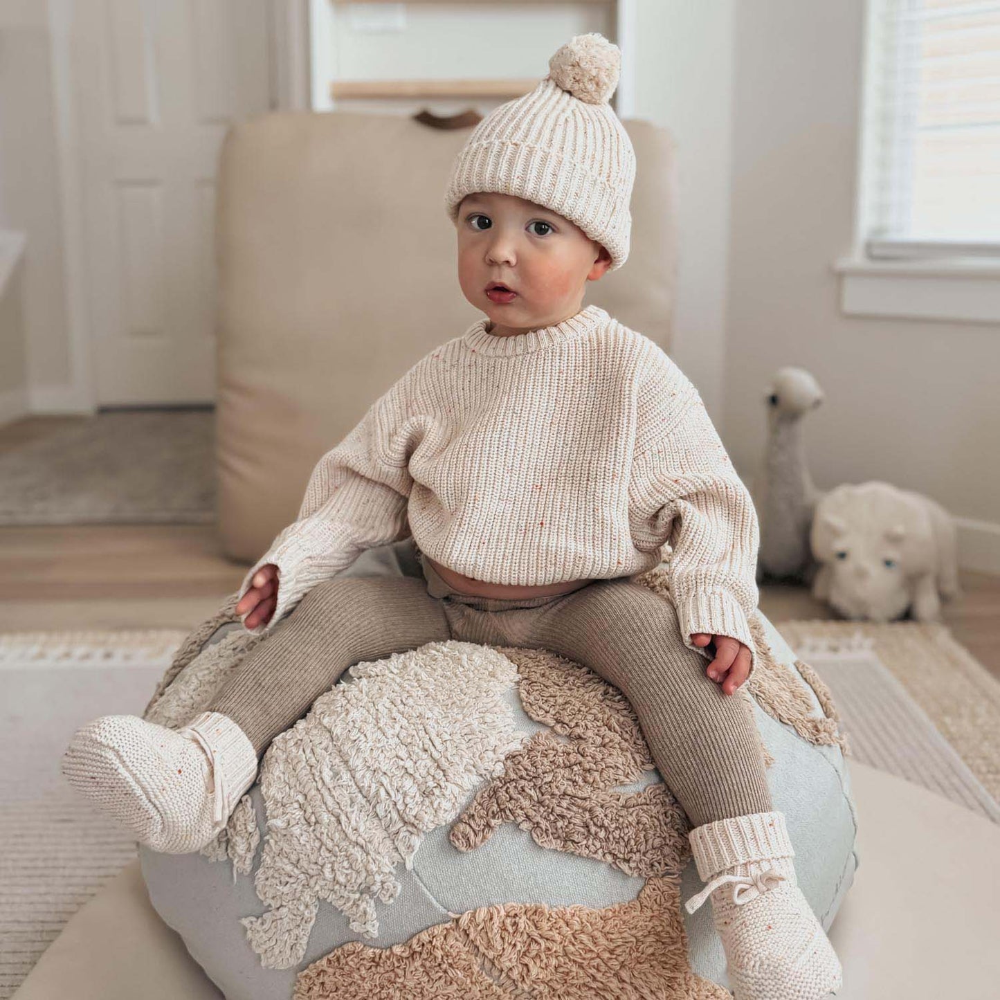 Speckle Knit Baby Beanie