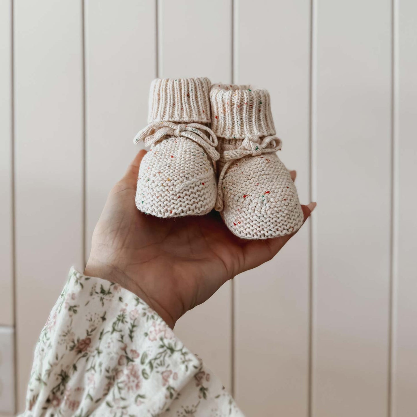 Speckle Knit Baby Booties