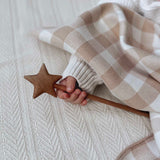 Beige Gingham Baby Blanket