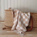 Beige Gingham Baby Blanket