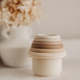 Soft Silicone Baby Stacking Cups - Neutral Colours