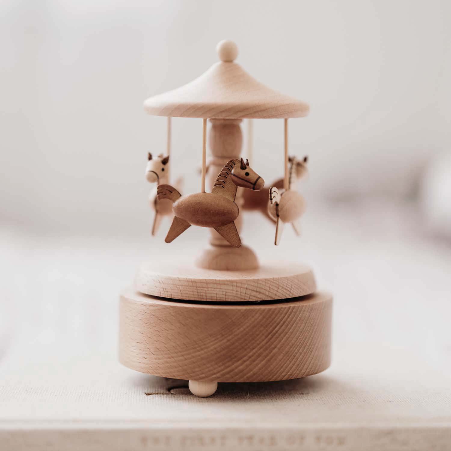 Wooden Musical Horse Carousel - Keepsake Baby Toy - Baby Gift