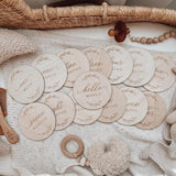 Wooden Baby Milestone Discs - 14 Plaque Set