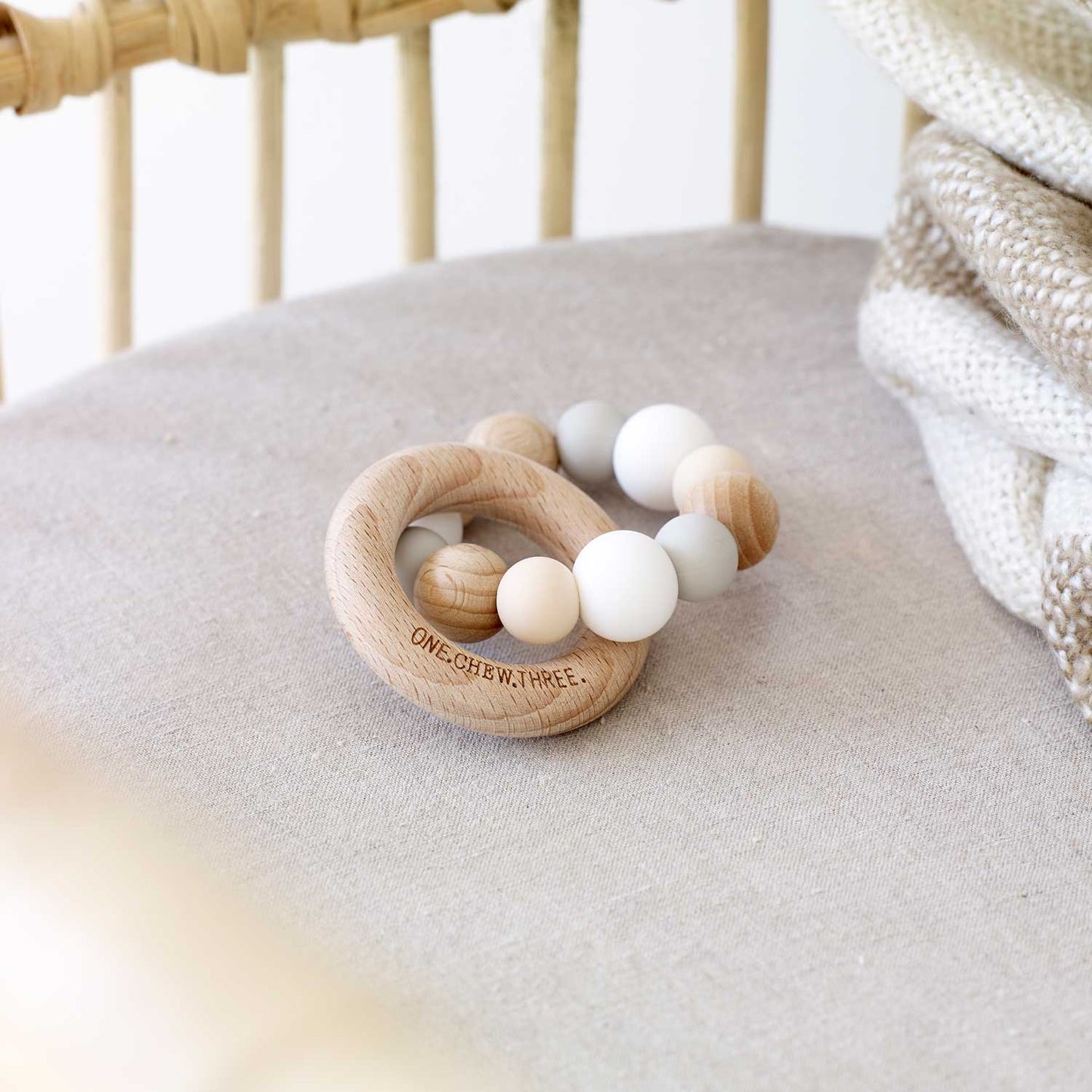 Silicone & Beech Wood Teether - Billie & Byron