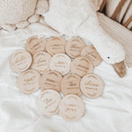 Wooden Baby Milestone Discs - 14 Plaque Set